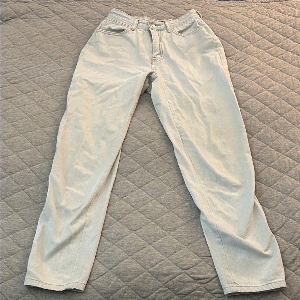 SHEIN Women's Straight Leg Jeans - Light Gray